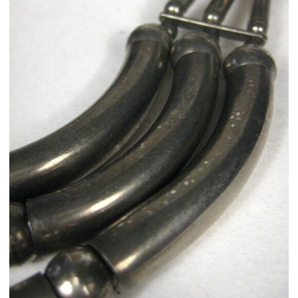 Necklace 24in Jewelry Vintage Silvertone Beaded Statement Multi Strand Statement - Picture 6 of 6